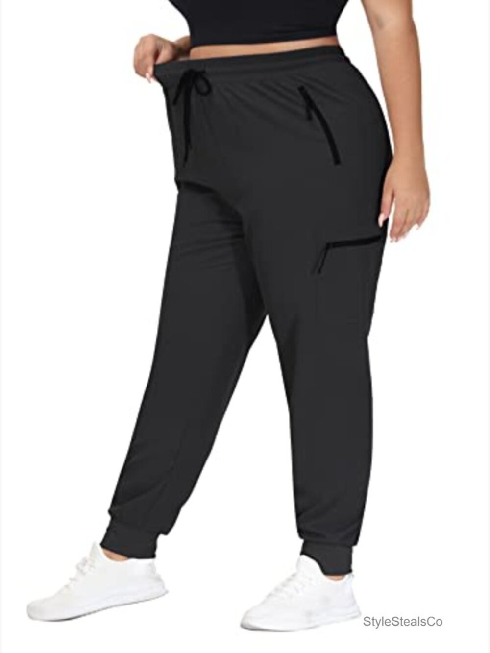 Plus Size Hiking Cargo Joggers Lightweight Quick Dry Athletic Pants Zipper - Picture 3 of 6